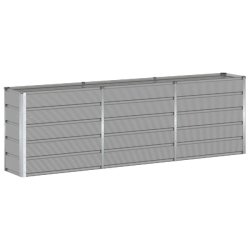 Helloshop26 - Jardinière moderne extérieure 240 x 40 x 75 cm au design épuré en acier gris clair 02_0059184 - gris acier 3000240993664