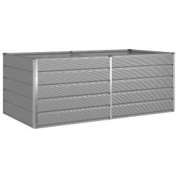 Helloshop26 - Jardinière rectangulaire moderne 195 x 100 x 45 cm design industriel extérieur en acier galvanisé gris clair 02_0059208 - gris acier