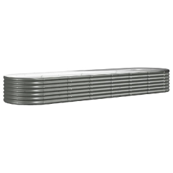 Helloshop26 - Jardinière bac lit surélevé plantes fleurs terrasse jardin de jardin acier enduit de poudre 296 x 80 x 36 cm gris 02_0039622 - gris a