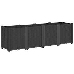 Helloshop26 - Jardinière bac lit surélevé plantes fleurs terrasse jardin 160 x 40 x 53 cm polypropylène noir 02_0037462 - noir 3000217852369