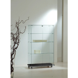 Vitrine d'exposition 8/14EVA - 80cm de large - 3 tablettes amovibles - Noir