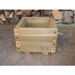 Bac à fleurs en bois carré 22 litres - assemblage manuel - bois Auvergnat