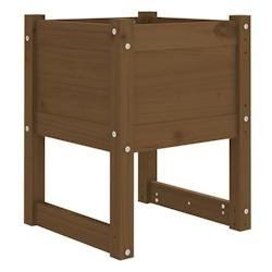 Helloshop26 - Jardinière bac lit surélevé plantes fleurs terrasse jardin 40 x 40 x 52,5 cm bois massif de pin marron 02_0037576 - marron Bois massi