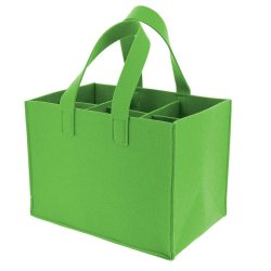 Sac feutrine vert 6 bouteilles -