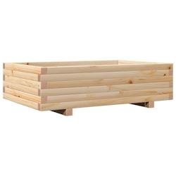 Helloshop26 - Jardinière bac lit surélevé plantes fleurs terrasse jardin 90 x 60 x 26,5 cm bois de pin massif marron 02_0038012 - marron Bois massi