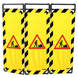 Barrière d'intervention 3 panneaux PVC ou Inox 304 - 1800 / PVC / Chantier