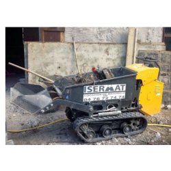 Dumper chenilles robuste, utilisé pour le transport et évacuation des matériaux - 300 L - disponible en location