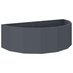 Helloshop26 - Jardinière demi-ronde esthétique moderne 120 x 60 x 35 cm pour extérieur en acier anthracite 02_0052924 - métal 3000237655391