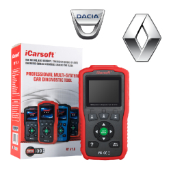 Valise diagnostic automobile iCarsoft RT V1.0 - Compatible Renault et Dacia, diagnostic complet et remise à zéro