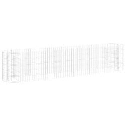 Lit surélevé à gabion fer galvanisé 260 x 50 x 50 cm Argent 02_0039911 - 3000218677152