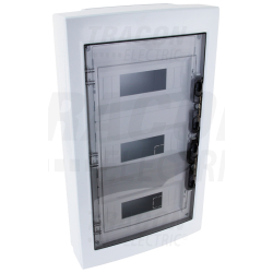 Tableau en saillie - porte plate transparente - 3x12 modules (36 modul) - IP40 - dimensions 570×330×100mm