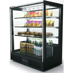 Vitrine réfrigérée de présentation - positive à vitre droite avec éclairage LED