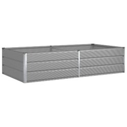 Helloshop26 - Jardinière rectangulaire moderne espace extérieur 195 x 100 x 45 cm en acier galvanisé gris clair 02_0059207 - gris acier 3000241003300