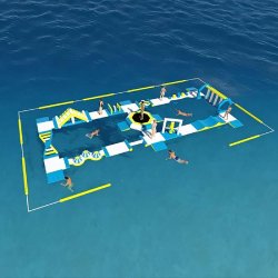 Parcours flottant gonflable 060P Kids - Réf.MBL002-1-1-1-LI - Aquapark pour enfants avec trampoline et obstacles