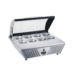 Présentoir mobile froid réfrigérée a poser 67l 8x 1/6 gn - 7487.0040