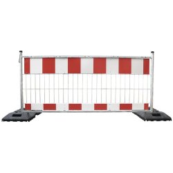 Barrière de chantier en acier galvanisé - Film réflecteur classe RA1 A - 2000x1000 mm ou 2400x1000 mm