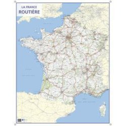 Cbg carte murale route de france - pelliculée format 66 x 84,5 cm - 4 illets pour suspension
