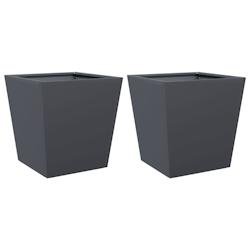 Helloshop26 - Jardinière bac lit surélevé plantes fleurs jardin terrasses lot de 2 40 x 40 x 40 cm acier anthracite - acier 3000217963812