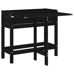 Helloshop26 - Jardinière bac lit surélevé plantes fleurs terrasse jardin de jardin avec dessus pliable bois pin massif noir 02_0038583 - noir Bois