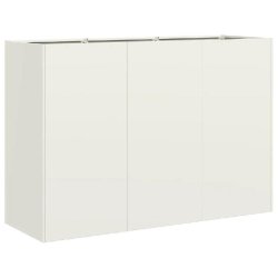 Helloshop26 - Jardinière moderne design pour jardin balcon 120 x 40 x 80 cm avec fond ouvert esthétique en acier laminé à froid blanc 02_0051505 0