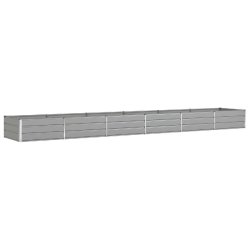 Helloshop26 - Jardinière rectangulaire moderne esthétique 195 x 100 x 45 cm en acier galvanisé gris clair 02_0059214 - gris acier 3000241005823
