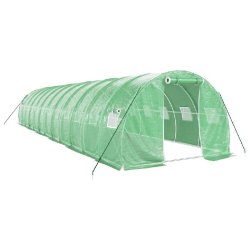 Helloshop26 - Serre tente abri plante fleur légumes avec cadre en acier 36 m² 12 x 3 x 2 m vert 02_0044578 - vert acier 3000220259452