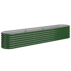 Helloshop26 - Jardinière bac lit surélevé plantes fleurs terrasse jardin de jardin acier enduit de poudre 224 x 40 x 36 cm vert 02_0039595 - vert a