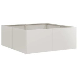 Helloshop26 - Jardinière carrée 80 x 80 x 30 cm avec support renforcé design moderne jardin extérieur en acier inoxydable 02_0051585 - inox 300023