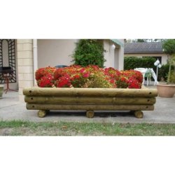 Jardinière en rondin rectangulaire