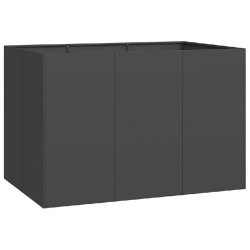 Helloshop26 - Jardinière élégante pour jardin balcon 120 x 80 x 80 cm avec design moderne et fond ouvert en acier laminé à froid noir 02_0051569