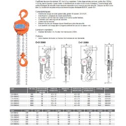 Palan manuel à chaîne REMA type C21 - compact, solide, 500 kg, chaîne grade 10