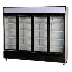 Romux® Professional Vitrine Réfrigérée 4 Portes 1300 Litres Ventilées avec Tirage Forcé | Vitrine a boissons | Réfrigération Verticale Positiv
