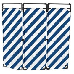 Barrière d'intervention 3 panneaux PVC ou Inox 304 - 1800 / PVC / Blanc/Bleu