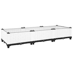 Helloshop26 - Jardinière bac lit surélevé plantes fleurs terrasse jardin 120 x 40 x 23 cm polypropylène blanc 02_0039196 02_0039196 - blanc 300021