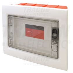 Tableau de distribution encastré - porte plane fumée - 1x8 (8 modules) - IP40 - dimensions 180x220x88mm