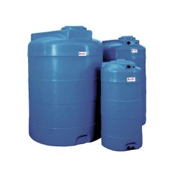 Cuve aérienne de récupération d'eau - Verticale - ELBI CV 300L en polyéthylène, résistante et équipée de 3 raccords
