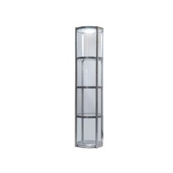 Vitrine d'exposition professionnelle Helix 200 - aluminium éclairée avec 4 étagères