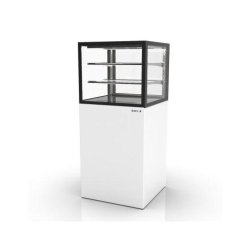 Vitrine neutre INTEGRA sur base haute - 600 mm - 3 niveaux - H1400 mm - IN60/50-140N | Sayl Barcelona- Accès arrière - blanc 674005070391