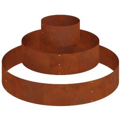 Helloshop26 - Cache-pot de jardin rond moderne 120 x 120 x 20 cm pratique et durable en acier marron - marron métal 3000237337273