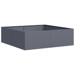 Helloshop26 - Jardinière carrée moderne balcon jardin 100 x 100 x 30 cm avec fond ouvert esthétique en acier anthracite 02_0051590 02_0051590 - ver