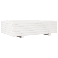 Helloshop26 - Jardinière bac lit surélevé plantes fleurs terrasse jardin 90 x 60 x 26,5 cm bois de pin massif blanc 02_0038013 - blanc Bois massif