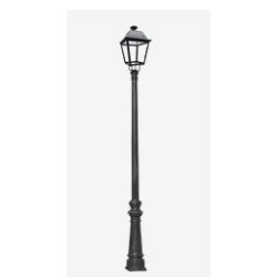 Mât villa ICVI32+ILNA - base en fonte, finition noir mat, raccord femelle GAZ ¾