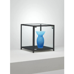 Vitrine cube KL43VA - aluminium laqué noir - 43x43x43 cm - porte avec serrure et pieds réglables