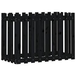 Helloshop26 - Jardinière bac lit surélevé plantes fleurs terrasse jardin de jardin design de clôture 100 x 50 x 70cm pin massif noir 02_0039791 -