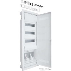 HAGER UP-KLEIN-VT VOLTA.HYBRID - Coffret de distribution encastré 36 modules, avec plaque de montage et prise de courant