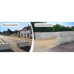 Bloc béton empilable - SARL BMTP - dimensions 60 x 60 x 60 cm - montage facile