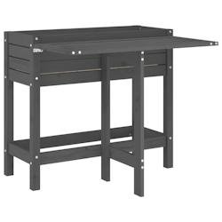 Helloshop26 - Jardinière bac lit surélevé plantes fleurs terrasse jardin de jardin avec dessus pliable bois pin massif gris - gris Bois massif 3000