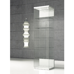 Vitrine d'exposition en verre trempé VE60VA - 5 tablettes réglables et LED intégrées