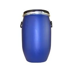 Fût ouverture totale 60l avec couvercle cerclage métallique - BLEU - bleu 3700242109147