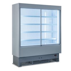 Vitrine Murale INOX 1975mm P.650 Avec Portes Coulissantes - VULCANO